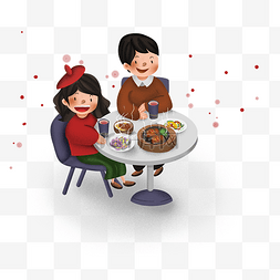 中餐厅图片_冬季系列情侣和食物