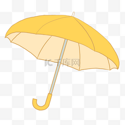 害羞的手拿雨伞图片_黄色卡通雨伞素材免费下载