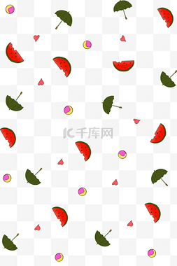 西瓜图片_红色的西瓜底纹插画