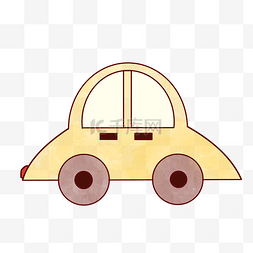 手绘黄色小汽车图片_黄色的小汽车插画