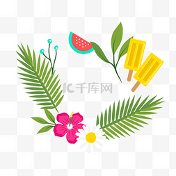 绿色植物图标图片_夏季夏至相关免扣图标插画素材