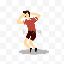 男子跳远健身运动身体