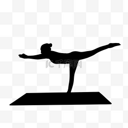 运动手绘黑白图片_舞蹈班瑜伽人物元素