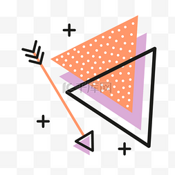 矢量孟菲斯饰图案三角形