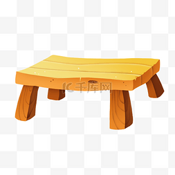 桌子黄色图片_卡通儿插画木头桌子