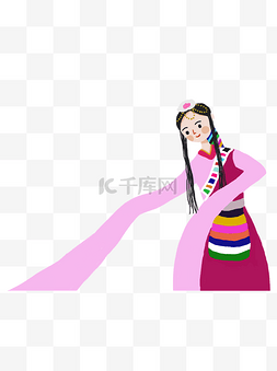人物元素之少数民族藏族女子