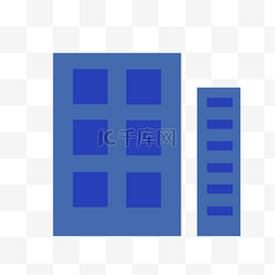 窗户栏栅图片_蓝色扁平化企业元素