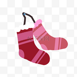 手绘粉色的袜子插画