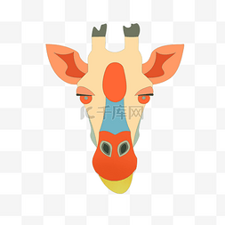 手绘动物长颈鹿插画