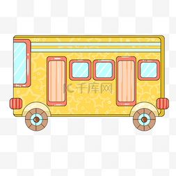 巴士图片_卡通黄色巴士插画