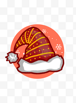 冬天雪花圣诞帽子