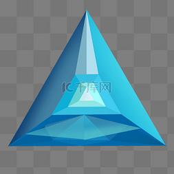 蓝色立体三角形宝石