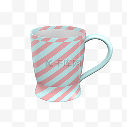 茶具套装主图图片_彩色条纹杯免抠图案
