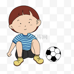 卡通踢足球的男孩图片_卡通踢足球的小男孩插画