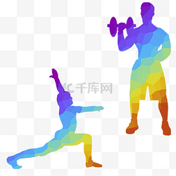 男女健身图片_瑜伽运动健身男女剪影