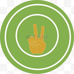 圆形绿色胜利徽章