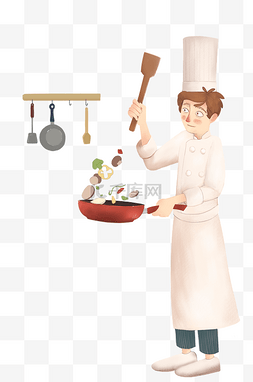 餐饮人插画图片_烹饪的大厨人物插画