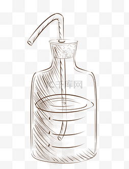 液瓶图片_线描洗液瓶