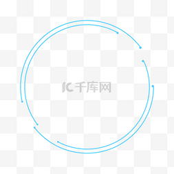 手绘蓝色科技线条装饰