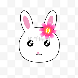 动物矢量素材图片_兔子头上的花朵