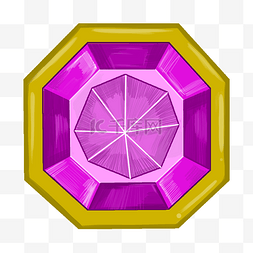 卡通紫色钻石图片_紫色几何钻石首饰