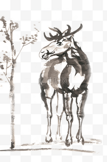 水墨画ー鹿 荒井水墨画マガジン - 子鹿(Deer kid) いろいろ参考に Online