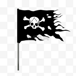 海盗旗帜卡通插画