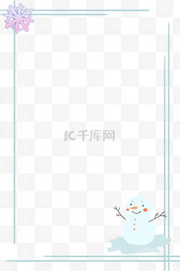 冬季海报装饰图片_雪花冬季雪人边框