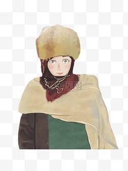 蒙古卡通图片_穿冬装的漂亮蒙古女孩