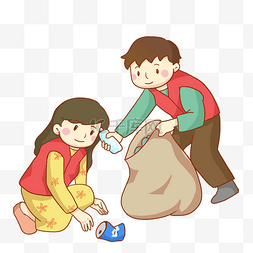 惠州好事达图片_手绘志愿者捡垃圾免抠PNG素材