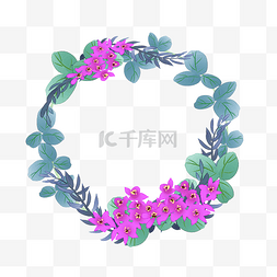 花藤花朵花卉边框插画