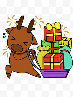 可爱圣诞节麋鹿图片_可爱卡通清新圣诞节麋鹿可商用元