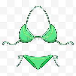 绿色的泳衣手绘插画