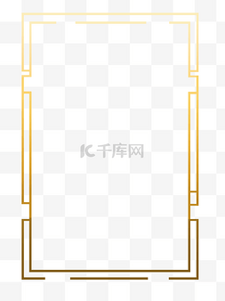 中国风复古边框金色png下载