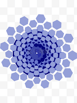 蓝色五边形科技蜂巢效果装饰图案