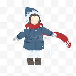 大雪人物图片_穿棉服的孩子