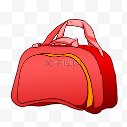 箱包旅行图片_手绘红色行李包插画