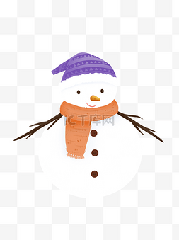 唯美雪人图片_微笑的雪人冬季卡通设计可商用元