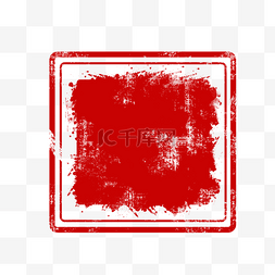 红色矩形框图片_手绘矩形印章边框