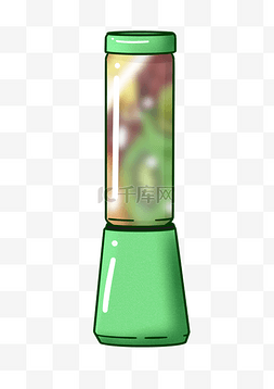 手绘绿色榨汁机