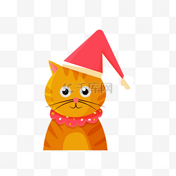 带帽的猫咪图片_可爱的圣诞猫