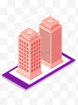 商务科技城市建筑图片_2.5D立体互联网科技城市商业办公