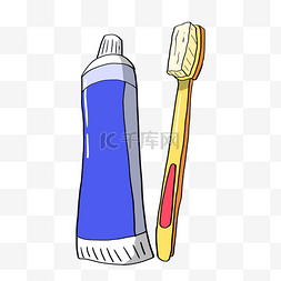 牙膏清洁图片_一只牙刷和一支牙膏