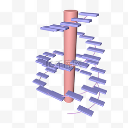 柔色台阶图片_C4D电商柔色台阶PNG模型