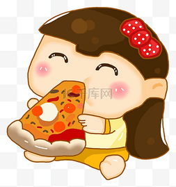 女生零食图片_吃货的女孩卡通形象