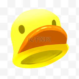 黄色小鸭子帽子插画