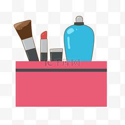 公主化妆盒图片_手绘红色化妆盒
