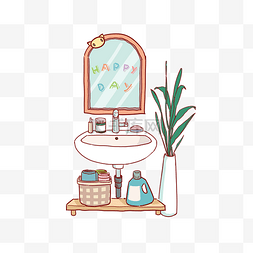 家居植物装饰图片_简约可爱清新卫生间洗手间小插图