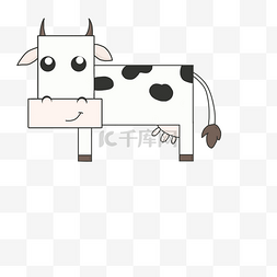 奶牛花纹图片_手绘可爱的小花牛