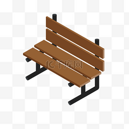 矢量木凳图片_2.5D城市公园木长椅可以是商业元
